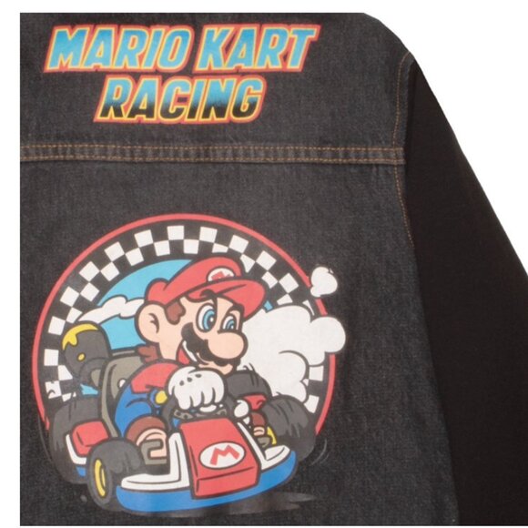 Nintendo Super Mario Bros Boys' Casual Fashion Hoodie Denim Kids Jacket - Picture 4 of 4